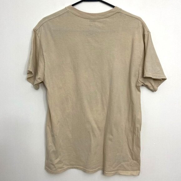 NIRVANA Band T-Shirt Smiley Face Women's M Tan Rock Grunge Kurt - Picture 3 of 4